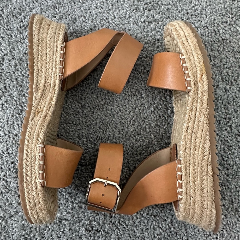 ANTONIO MELANI Tan Espadrille Shoes with Platform Sole